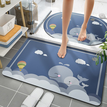 卡通可爱风硅藻泥吸水地垫防滑软垫浴室卫生间耐脏速干门口脚垫
