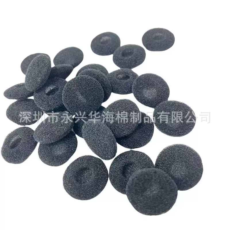 厂家直供直径18mm耳机聚酯黑色航空海绵一次性耳塞黑白数码彩色