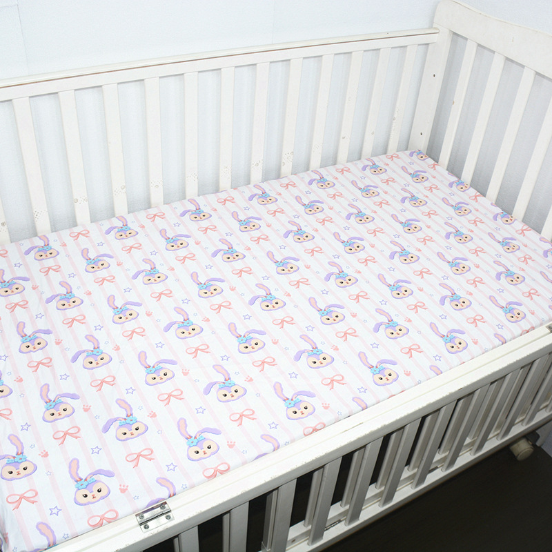 Infant's Bed Cover Category A Pure Cotton Bed Sheet Newborn Children's Spliced Bed Mattress Cover Protective Cover Single Piece Crib Bed Cover