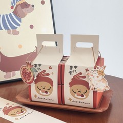 2025创意月饼包装盒单款粤式柳心月饼便携盒冰皮蛋黄酥高端盒空盒