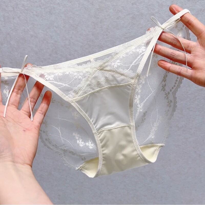 Lace Japanese-Style Women's Panties Trendy Fashion Double Bow T-Pants Sexy Alluring Youthful Hot Cute Triangle Panties