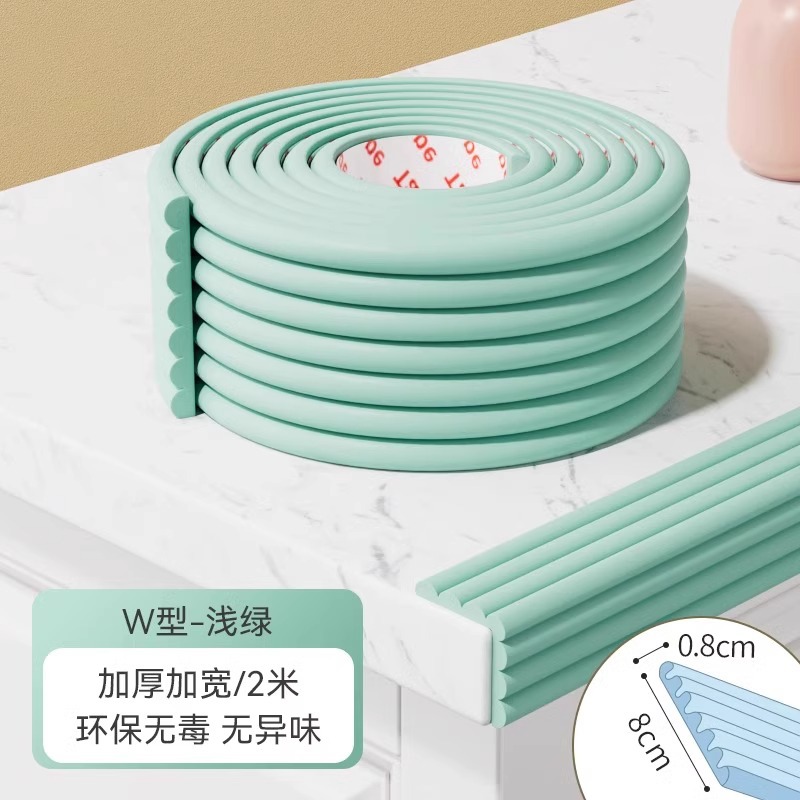 Nâng cấp keo hàng không dày không dính loại W-xanh nhạt chống va đập / ✅5 mét, 10 góc chống va chạm cùng màu, không cần dán, không đánh dấu