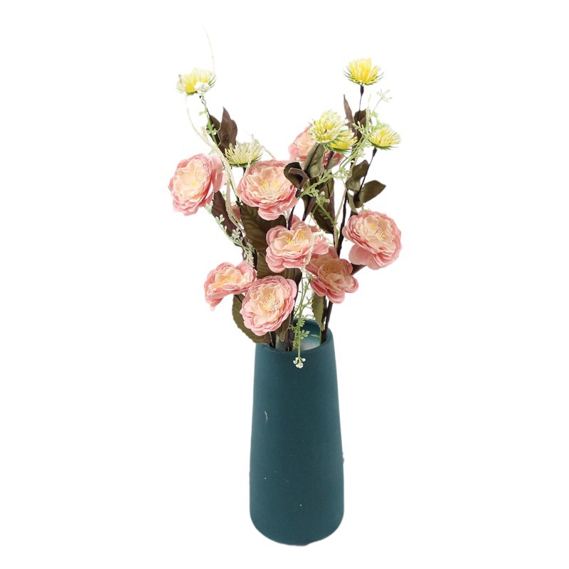 Año nuevo decoración de flores artificiales ramo de flores artificiales decoración del hogar DIY arreglo de flores rosa al por mayor ramo de flores artificiales