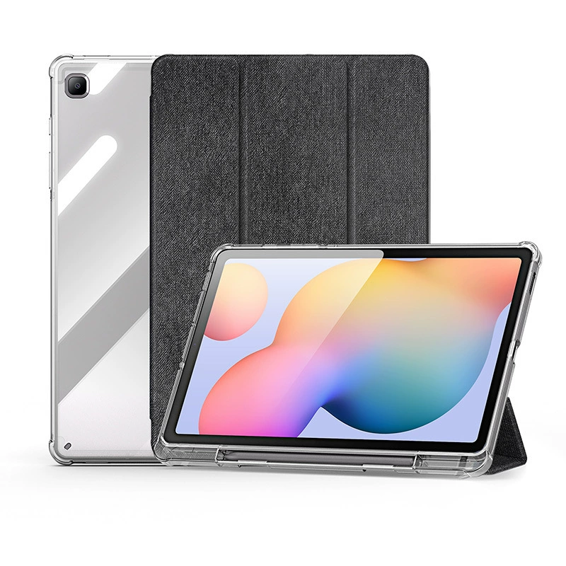 Подходящий кожаный прозрачный защитный чехол оптом для Samsung TABS6LITE с карманом для ручки