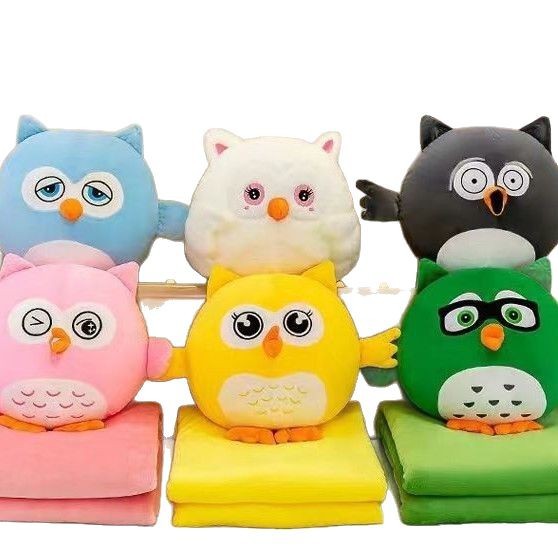 跨境新款空调被可爱床上毛绒玩偶毛毯抱枕两用午睡抱枕毯子二合一