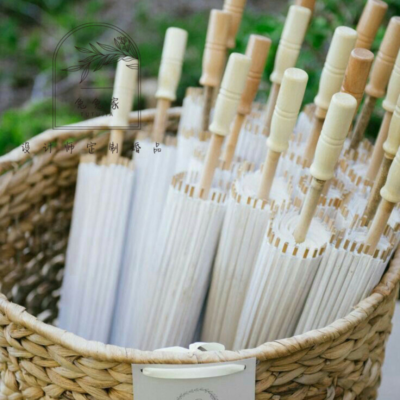 Ins Wedding Oil Paper Umbrella Photography Props Bridesmaid Groomsmen Souvenir Craft Umbrella Wedding Engagement Party Creative