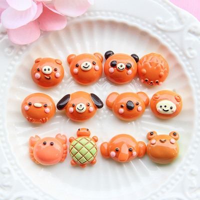 Harajuku wind simulation animal bread resin re-ment  parts DIY Mobile phone shell Material Science children Hairdressing Toys parts