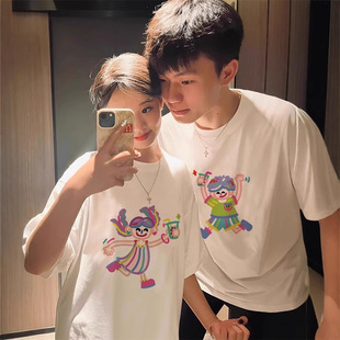 Summer Pure Cotton Short-Sleeved T-Shirt Couple Wear Lazy Style Loose Niche Design Tops for Men and Women Student Trendy Class Uniforms