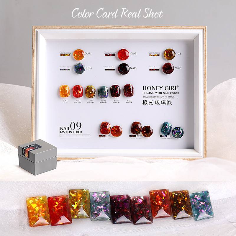 Cross-Border Sequin Aurora Amber Glue Uv Curing Glue Waterproof and High Temperature Resistant Diamond Nail Polish Glue Waterproof Reinforcement