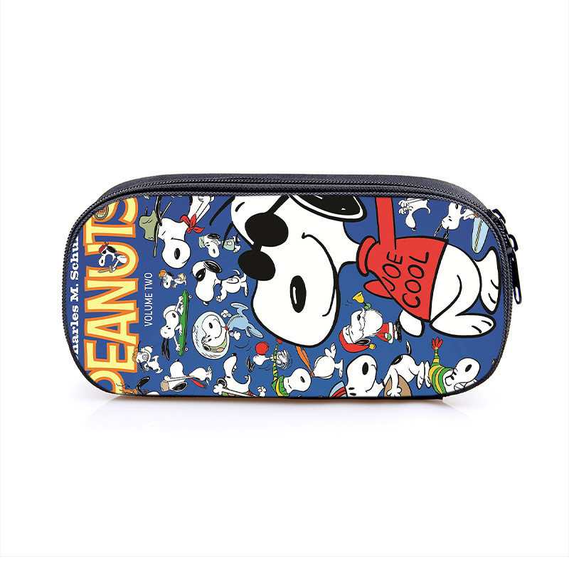 Nuevo Snoopy transfronterizo bolsas de lápiz de gran capacidad creativas caja de papelería de dibujos animados de alto valor de la cara caja de lápiz para estudiantes de primaria
