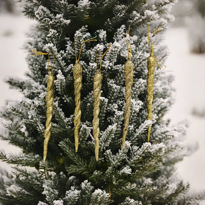 起爆金5cm 7cm 10cmクリスマスツリー藤条クリスマス雪花雰囲気装飾ストラップクロスボーダー工場直販|undefined