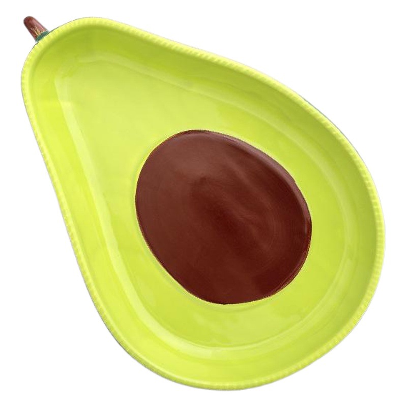INS de estilo japonés creativo aguacate placa de cerámica hogar lindo ensalada tazón postre plato de fruta vajilla para niños