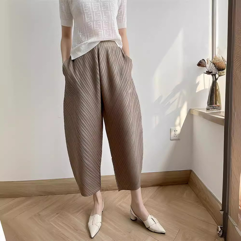 Pleated Pants Women's Banana Pants Fashion All-match Pleated Pants Comfortable Casual Loose Wide Leg Pants Nine KK Niche