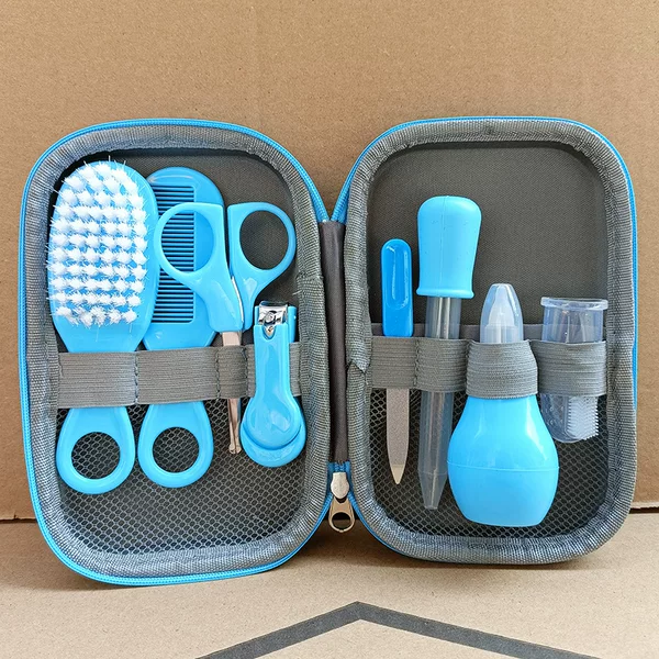 Infants and Young Kidsren Baby Dropper Eight-Piece Set Comb Brush Nasal Aspirator 8-Piece Set Care Bag Eva Bag Care Set