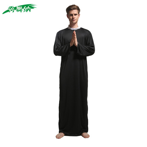 Halloween cosplay Revived Priest Costume Father Godfather Missionary Monk Costume Costume Party Performance Attire