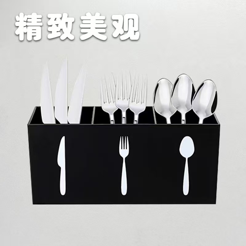 筷子筒收纳盒餐具刀叉勺收纳筒厨房竹木圆形沥水筷笼子收纳盒