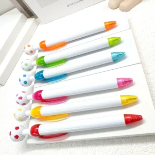 定制广告笔圆珠笔印刷logo商务足球笔刻字促销批发黑芯蓝芯6584