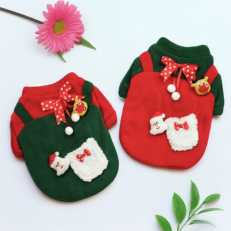 Новая Рождественская одежда для домашних животных, осень и зима, метод Тедди, чем медведь, одежда для кошек Доу, утолщенный свитер на флисовой подкладке, одежда для собак