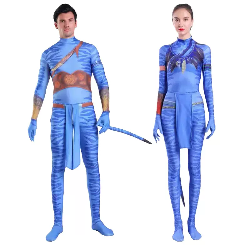 万圣节服装阿凡达2紧身衣水之道欧美电影儿童cos连体服角色扮演服