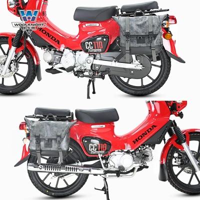 Motorcycle bumper frame lampshade modification parts carbon steel - baby-cc110-left-right-retro-gray-helmet-bag-can-hold-full-helmet
