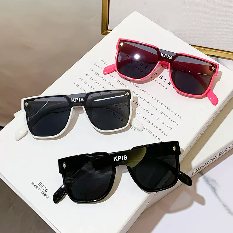 儿童眼镜太阳镜时尚潮男女童连体大框遮阳镜男孩宝宝潮流防紫外线