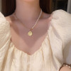 Human head from pearl, necklace, fashionable coins, chain for key bag , simple and elegant design, Korean style