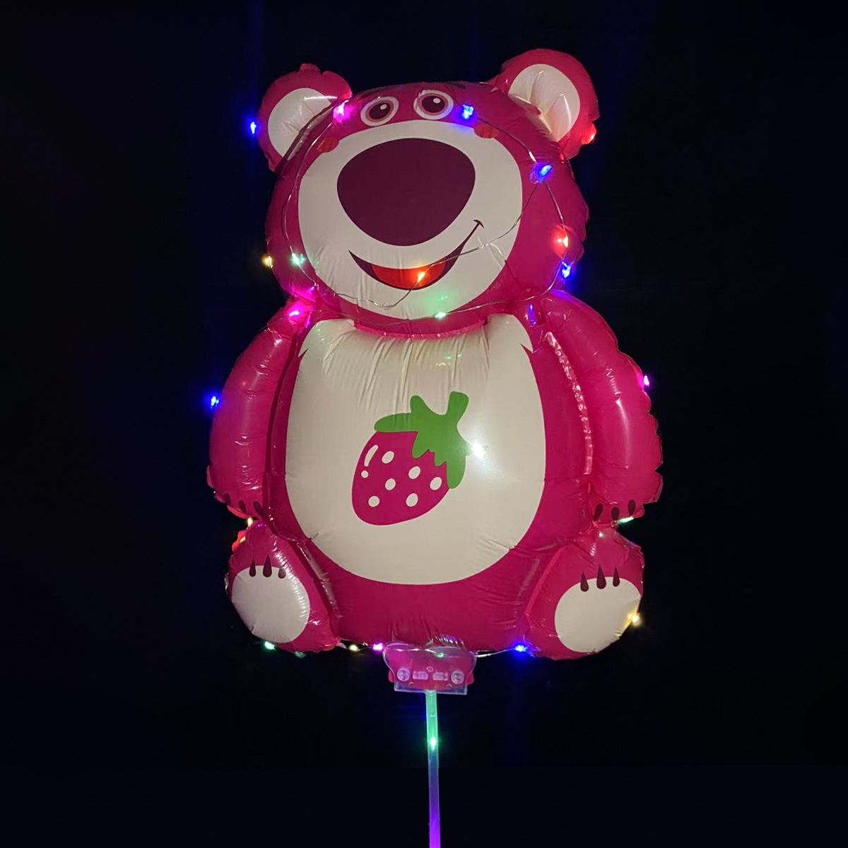 Clip luminoso globo clip de dibujos animados película de aluminio puesto de piso poste de remolque de mano globo mercado nocturno globo luminoso al por mayor