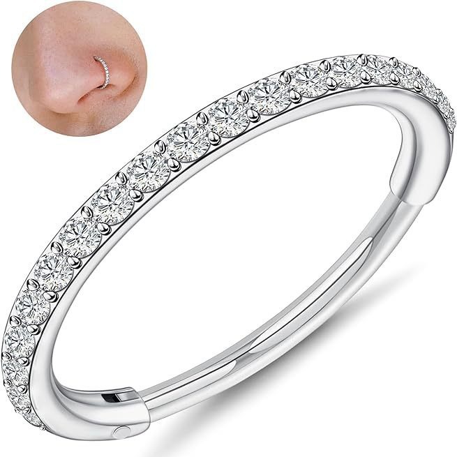 Cross-border explosions 316L stainless steel zircon nose ring diamond earrings nose nails fashion personality ear ring piercing jewelry