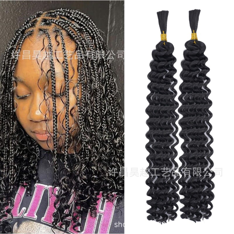 16-24 inch Hot Selling Braided Hair Deep Wave Hair Extender Bohemian Braid Wig Deep Wave Wigs