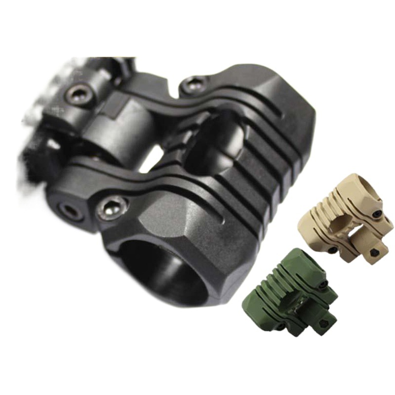 Transfronterizo Amazon 25mm de cinco engranajes linterna clip Fishbone accesorio guía carril casco linterna soporte barril clip