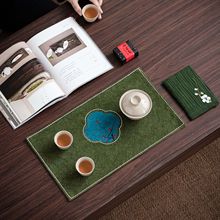 新中式茶席手绘古窗干泡台禅意扎染茶席桌旗简约艺术茶桌绣花