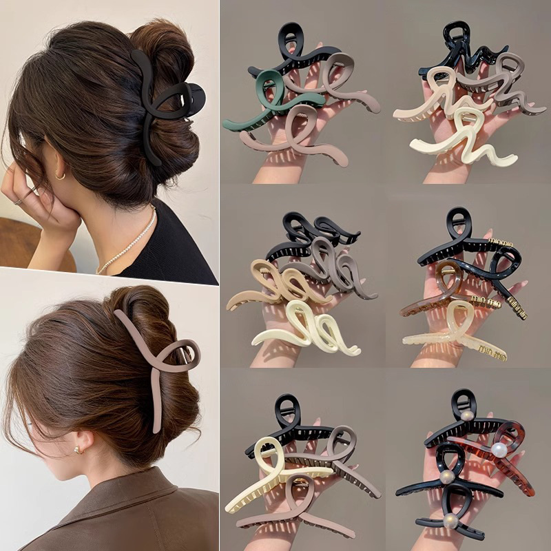 Clip de agarre para el cabello simple y grande, clip para el cabello de temperamento rojo neto para mujer, tocado, más cabello, horquilla, clip para tiburón en la parte posterior de la cabeza