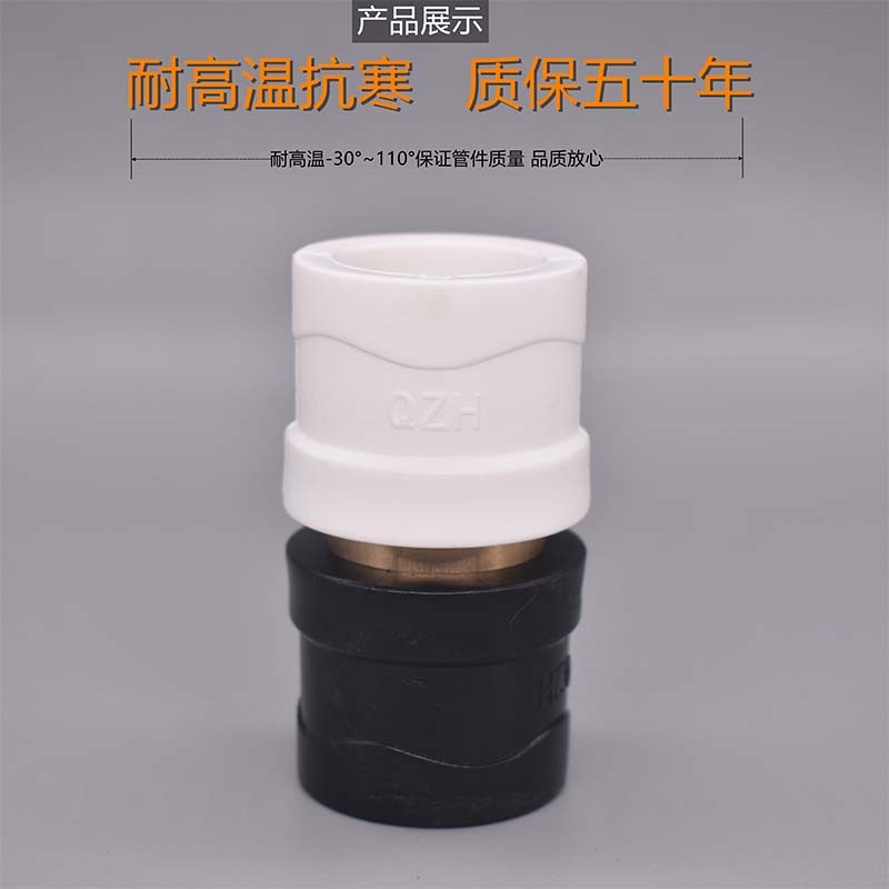白色ppr转黑色pe直接ppr变换pe接头pb25pert32 4分1寸6分水管配件