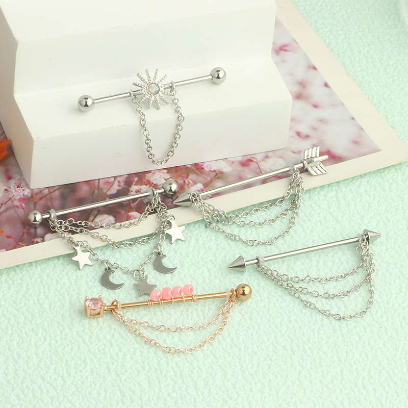 304 Stainless Steel Material Solid Color Pattern 1 Piece Ear Cartilage Rings & Studs Simple Style Classic Style Solid Color 304 Stainless Steel Plating Ear Cartilage Rings & Studs