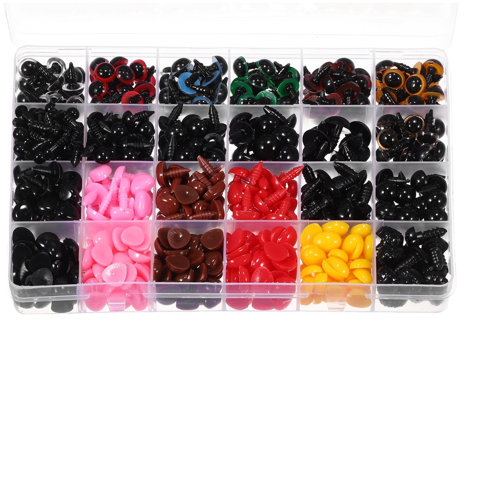 Accesorios de juguete Ojos artísticos Color Triángulo Nariz Muñeca de felpa Ojos negros 280 globos oculares 280 espaciadores