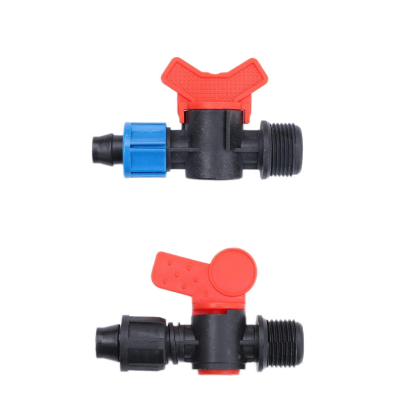 Pe válvula pequeña tubería de agua tubería de goteo conector de riego cerradura de riego hembra válvula de alambre macho conector de rosca macho interruptor de válvula al por mayor 211