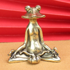 Inverted Flow Incense Burner Pure Brass Incense Burner Frog Lotus Pure Copper Desktop Creative Ornament Aroma Burner Home Fragrance Burner