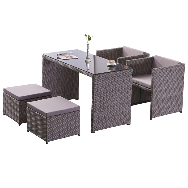 Al Aire Libre balcón mesa y silla patio jardín al aire libre simple moderno almacenamiento ocio al aire libre impermeable sol-prueba ratán silla muebles image 5