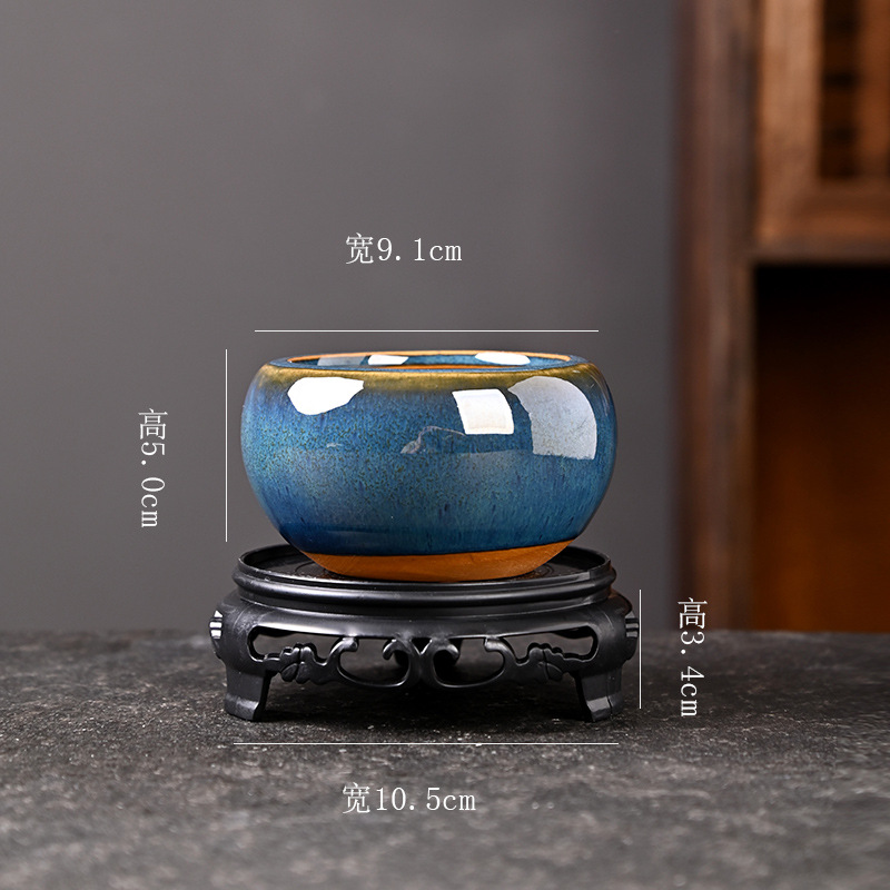 Bandeja de balcón de cerámica de bonsai de plantas verdes de nieve de junio, maceta carnosa de gres doméstico, maceta de cerámica pequeña con control de raíces, liquidación