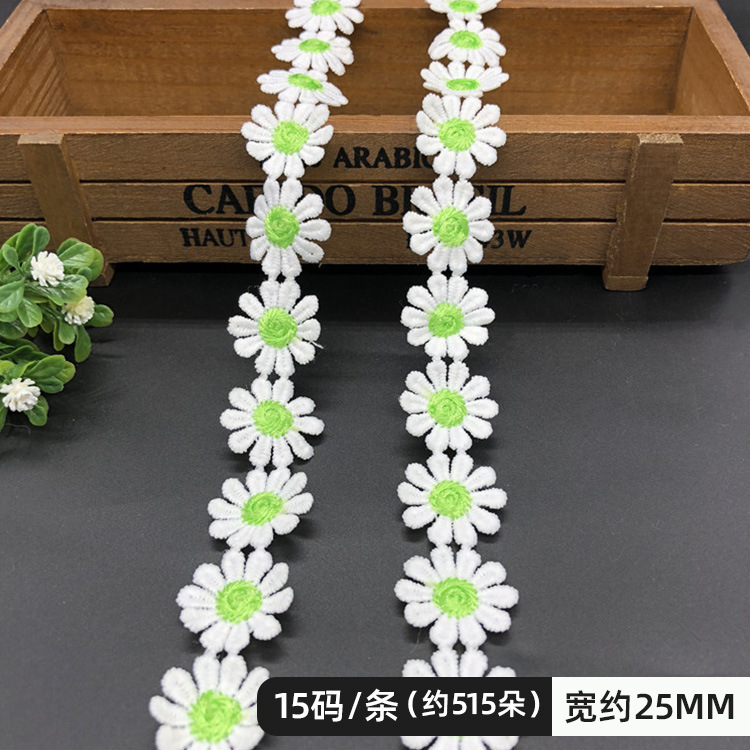 RY color encaje flores pequeñas accesorios hecho a mano bricolaje encaje correa lateral ropa cortina bordado tela material decoración