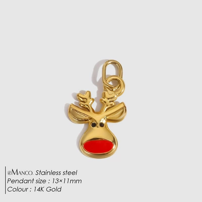 Zərgərlik ara hissələri: Christmas Bead Pendant - elk-head