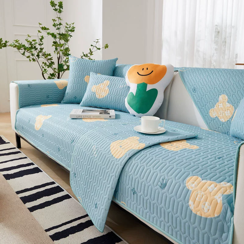 Латексная ледяная шелковая подушка для дивана Летняя подушка для сиденья Простая Современная Подушка Сплошной цвет Чехол для дивана Летний чехол Ткань