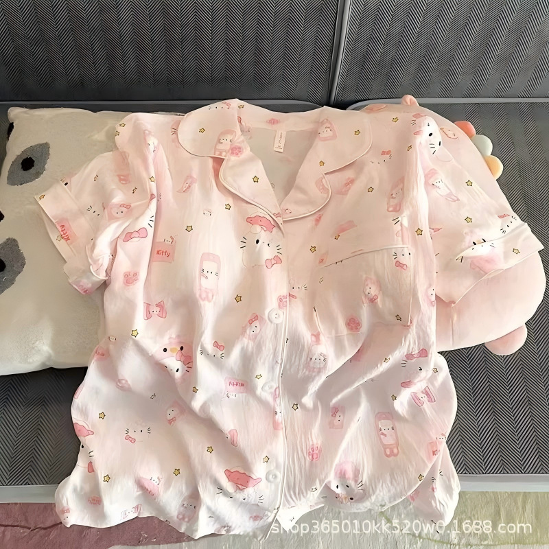 클라우드 코튼 더블 쇼트 올 프린트 고양이