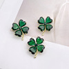 Lucky clover, high-end brooch, crystal lapel pin, pin, sophisticated suit, sweater, protective underware, accessory