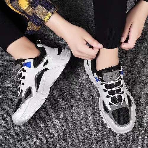 Cross-border men's shoes 2024 Spring New Men's Sports Shoes Low-top Color-block Dad Shoes Breathable Korean-style Running Shoes