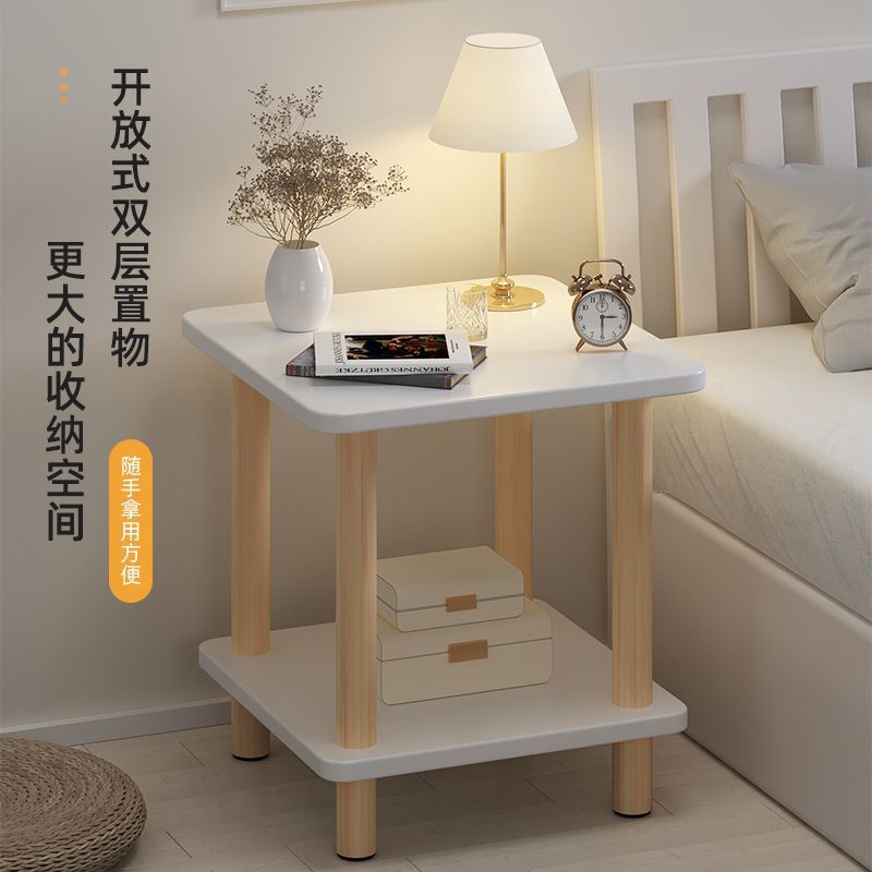 Simple and modern bedside table, rental apartment-friendly, compact and functional storage shelf for bedrooms
