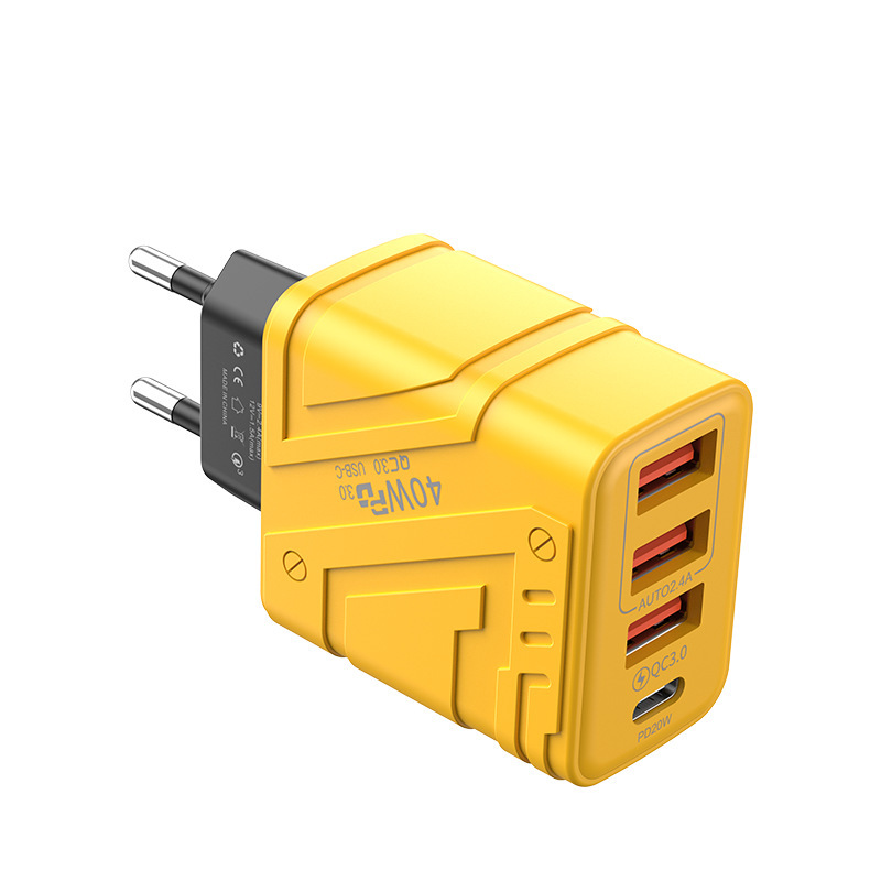 3USB+PD携帯電話充電器、マルチUポート、ヨーロッパおよびアメリカ標準、英国標準、4ポート急速充電ヘッド、新しいプラグを越境供給|undefined