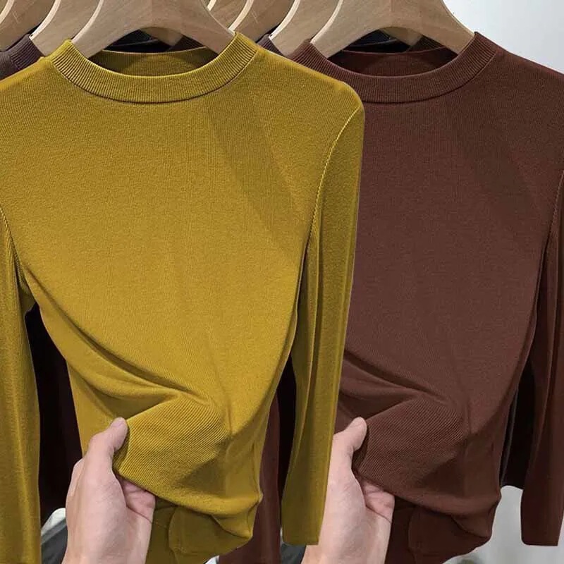 Autumn New Style German Velvet Fabric Stand-Up Collar Plus Size Mother's Slim Fit and Youthful Long-Sleeved German Velvet Warm Bottoming Shirt for Women Autumn New Style German Velvet Fabric Stand-Up Collar Plus Size Mother's Slim Fit and Youthful Long-Sleeved German Velvet Warm Bottoming Shirt for Women