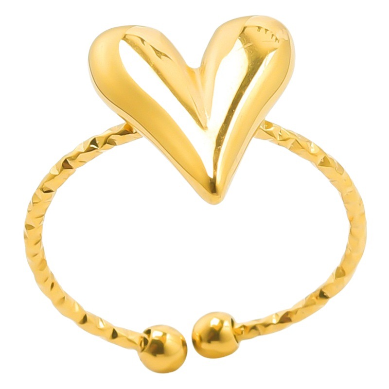 Cross-border Explosions Open Ring Men's and Women's European and American Retro Style Stainless Steel Love Couple's Ring Jewelry Accessories