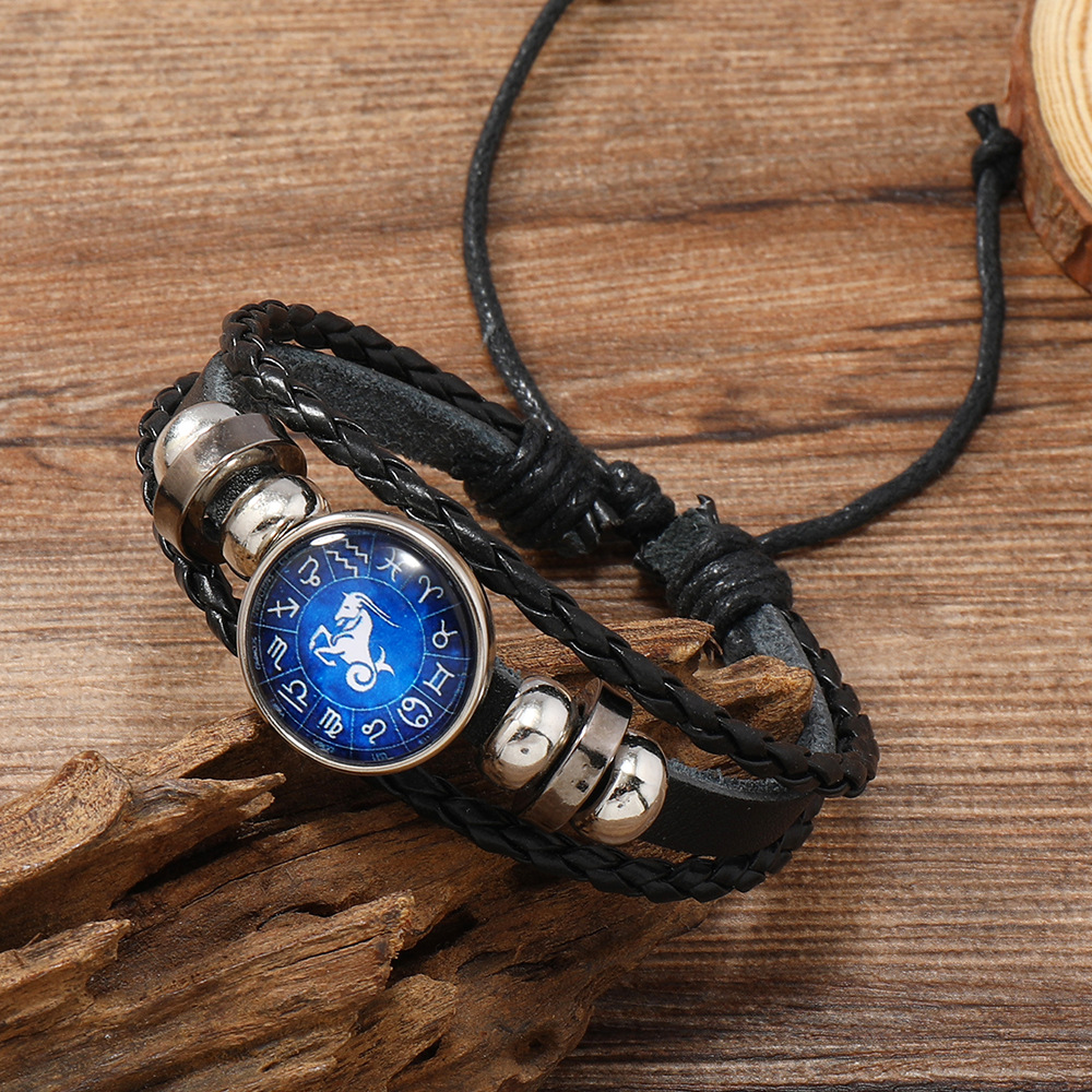 Retro Konstellation Pu-Leder Stricken Unisex Armbänder display picture 9